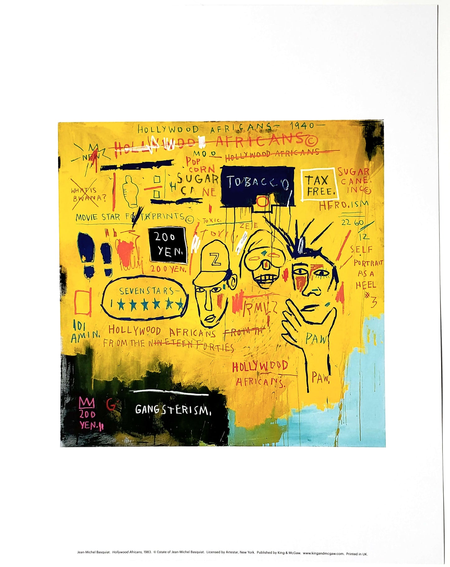 Jean-Michel Basquiat Hollywood Africans 1983 Art Print