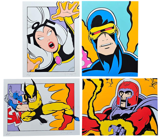 CRASH aka John Matos Magneto Cyclops Wolverine Storm Portfolio matching numbered hand signed set Marvel comics