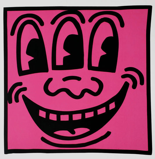 Keith Haring Pink Smiley Face POP Art Print