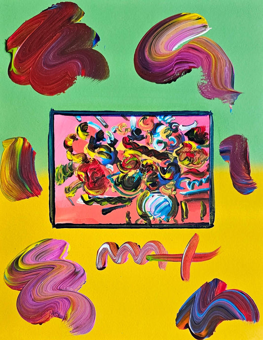 Peter Max "Flowers in Vase" Original Painting