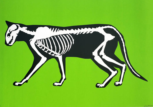 Hijack Skeleton Cat X-ray green son of Mr. Brainwash signed art print