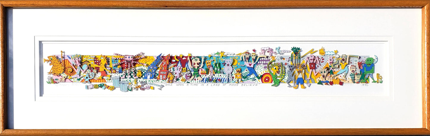 James Rizzi "Once upon a time in a land of make believe" Unique 3-D Pop Art Hand signed