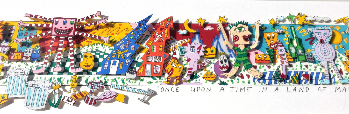 James Rizzi "Once upon a time in a land of make believe" Unique 3-D Pop Art Hand signed