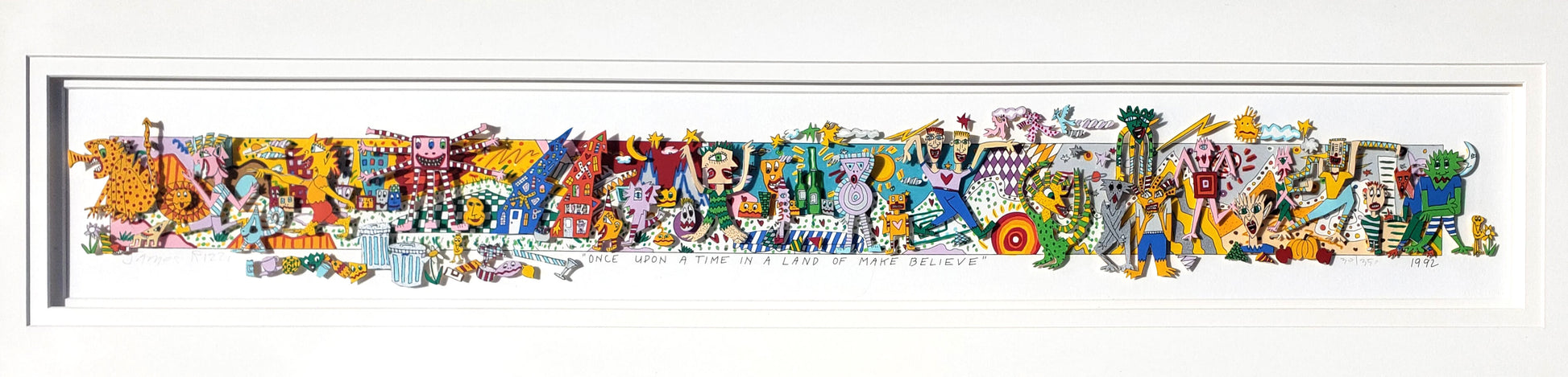 James Rizzi "Once upon a time in a land of make believe" Unique 3-D Pop Art Hand signed