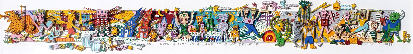 James Rizzi "Once upon a time in a land of make believe" Unique 3-D Pop Art Hand signed