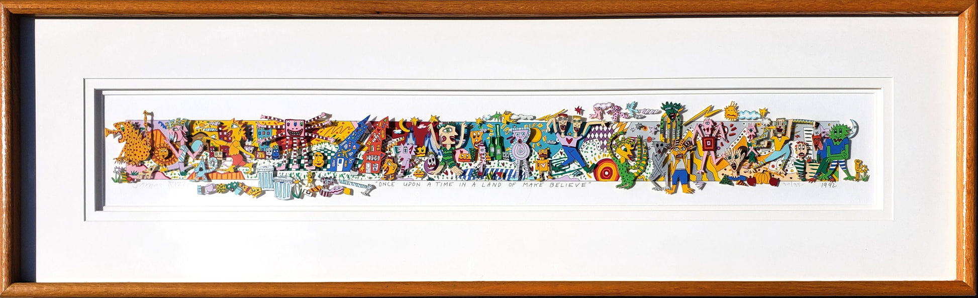 James Rizzi "Once upon a time in a land of make believe" Unique 3-D Pop Art Hand signed