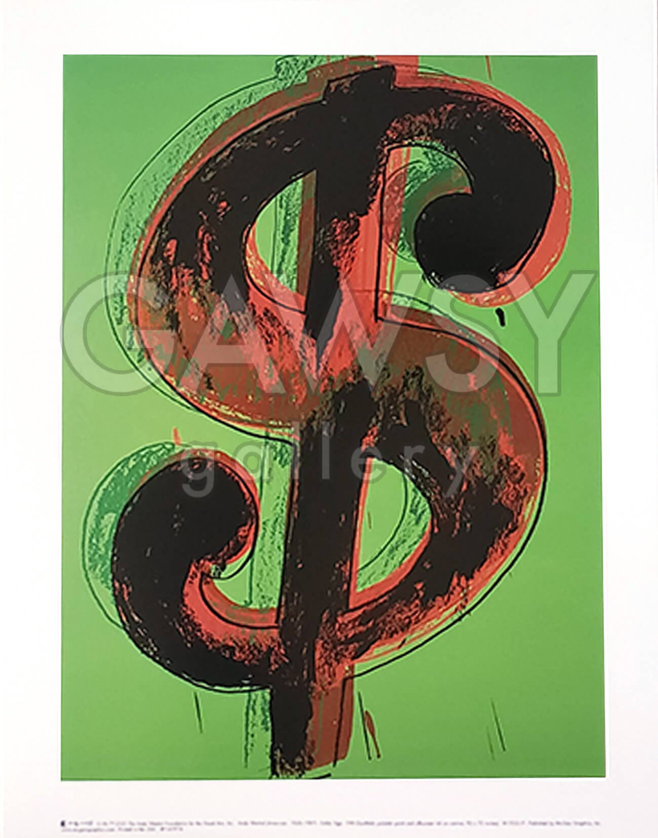 Andy Warhol Dollar Sign Green Art Print POP Art