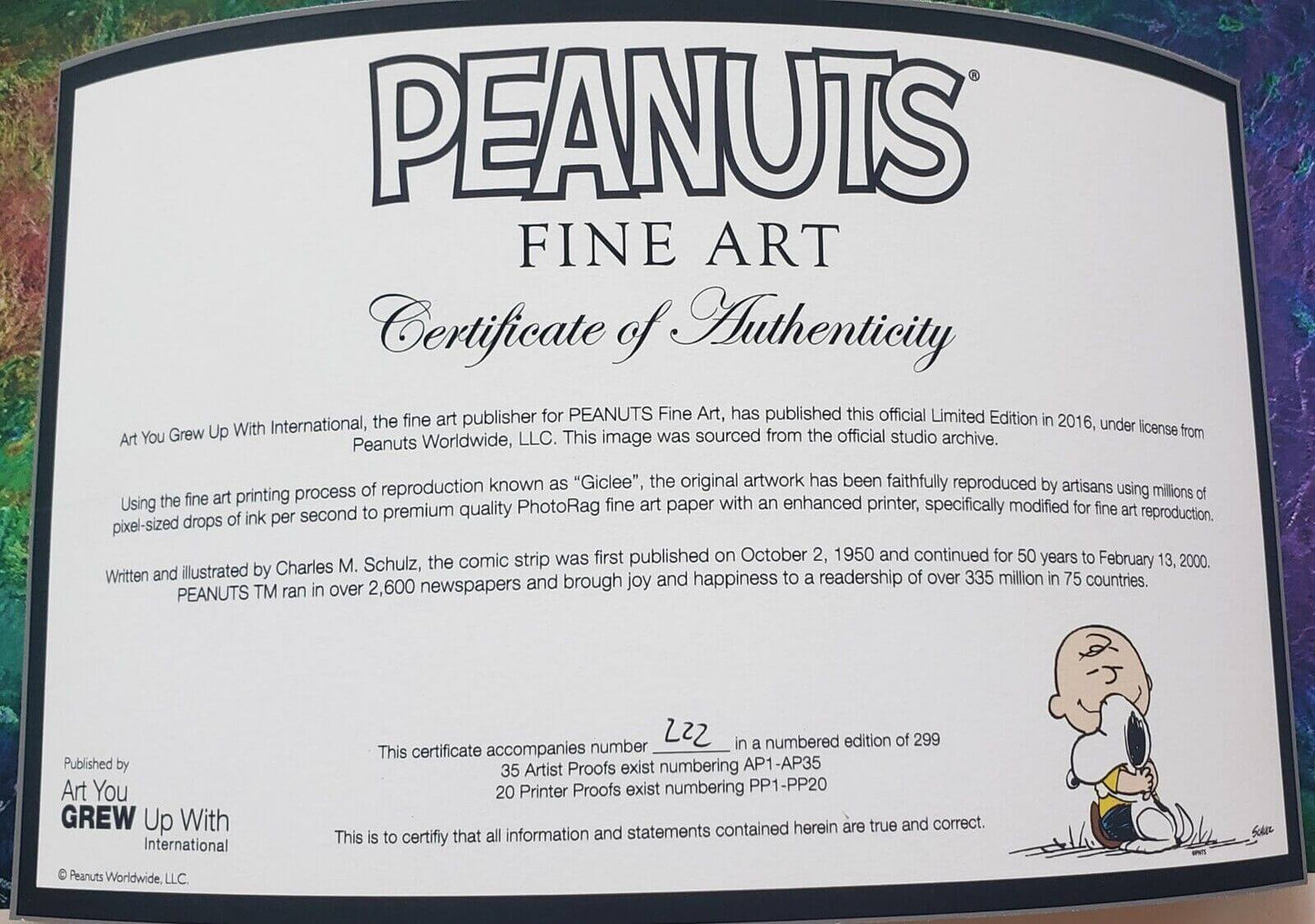 Peanuts "On Top of the World" Fine Art Print