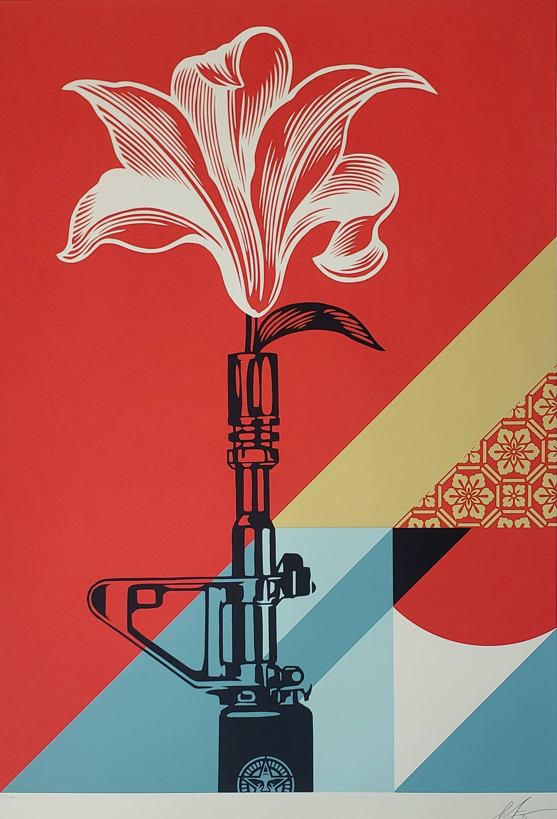 Shepard Fairey "AR-15 Lily" Large Format Serigraph Hand Signed