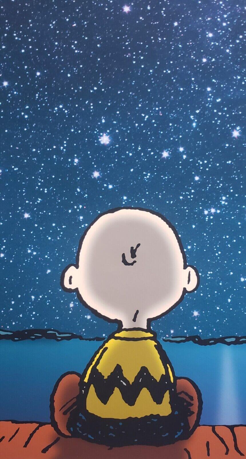 Charlie Brown looking into space