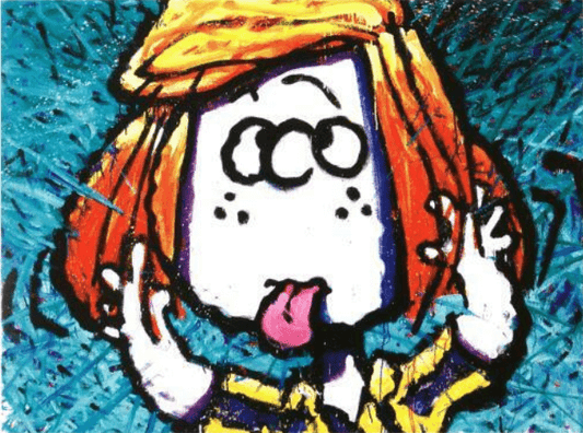 Tom Everhart "From Sir with Love" Poster Peppermint Patty sticking tongue out