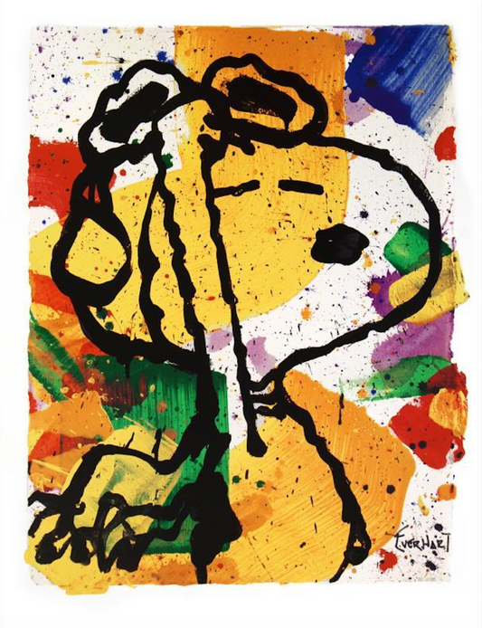 Tom Everhart Salute Snoopy Dog Offset Lithograph