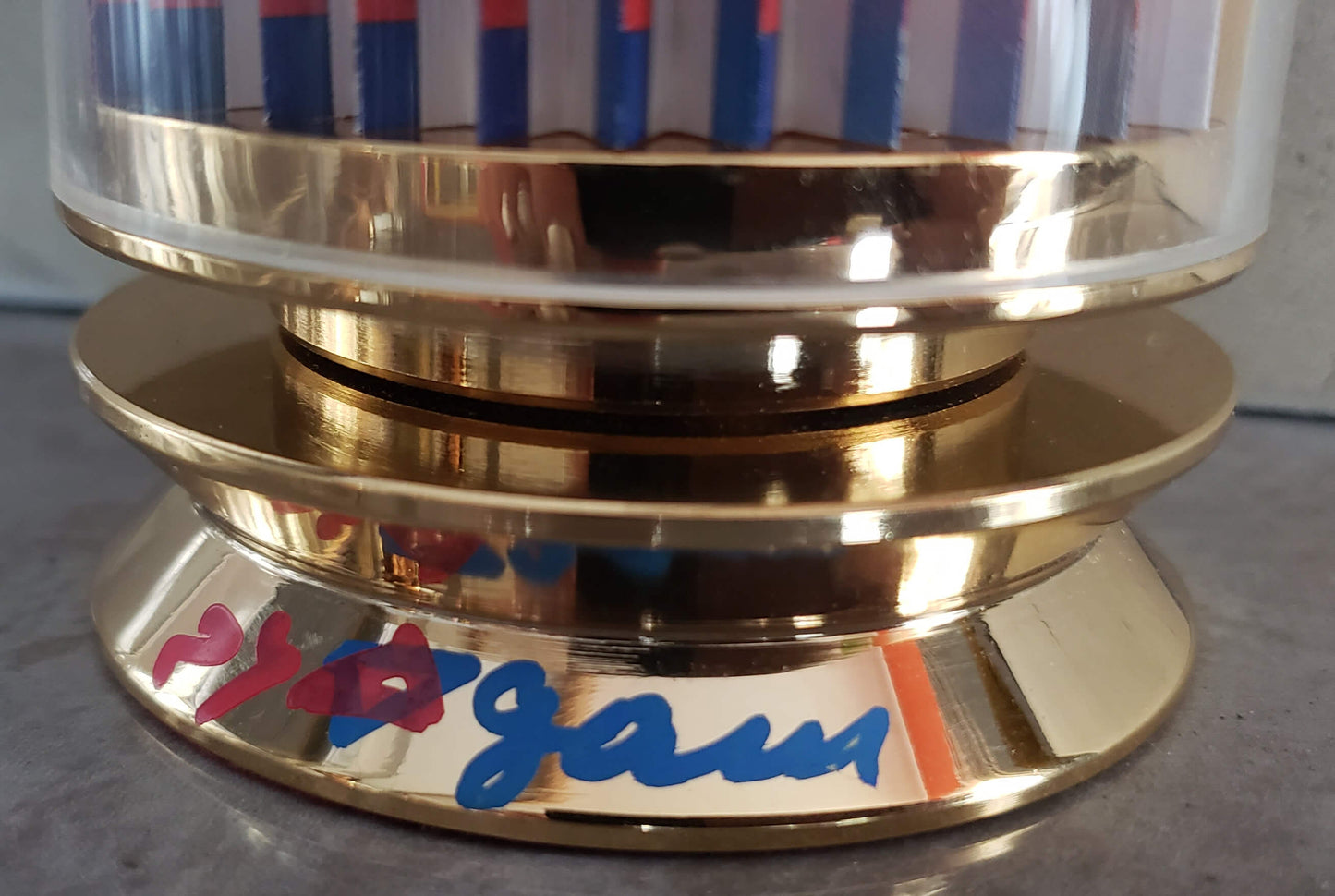 Yaacov Agam "Kiddush Cup" Limited Edition 24k Gold Plated Sterling Silver with Agamograph in Lucite Numbered and Hand Signed